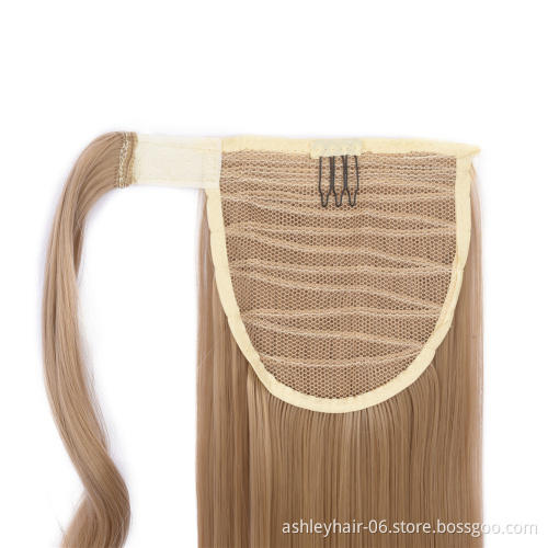 Julianna hair 26" wrap around ponytail yaki heat resistant kinky with base long full body synthetic braid wrap around ponytail